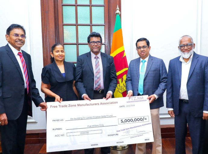 Financial Contribution by the Free Trade Zone Manufacturers Association to the ‘Rebuilding Sri Lanka’ Fund